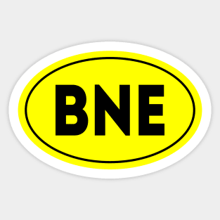 BNE Airport Code Brisbane International Airport Australia Sticker